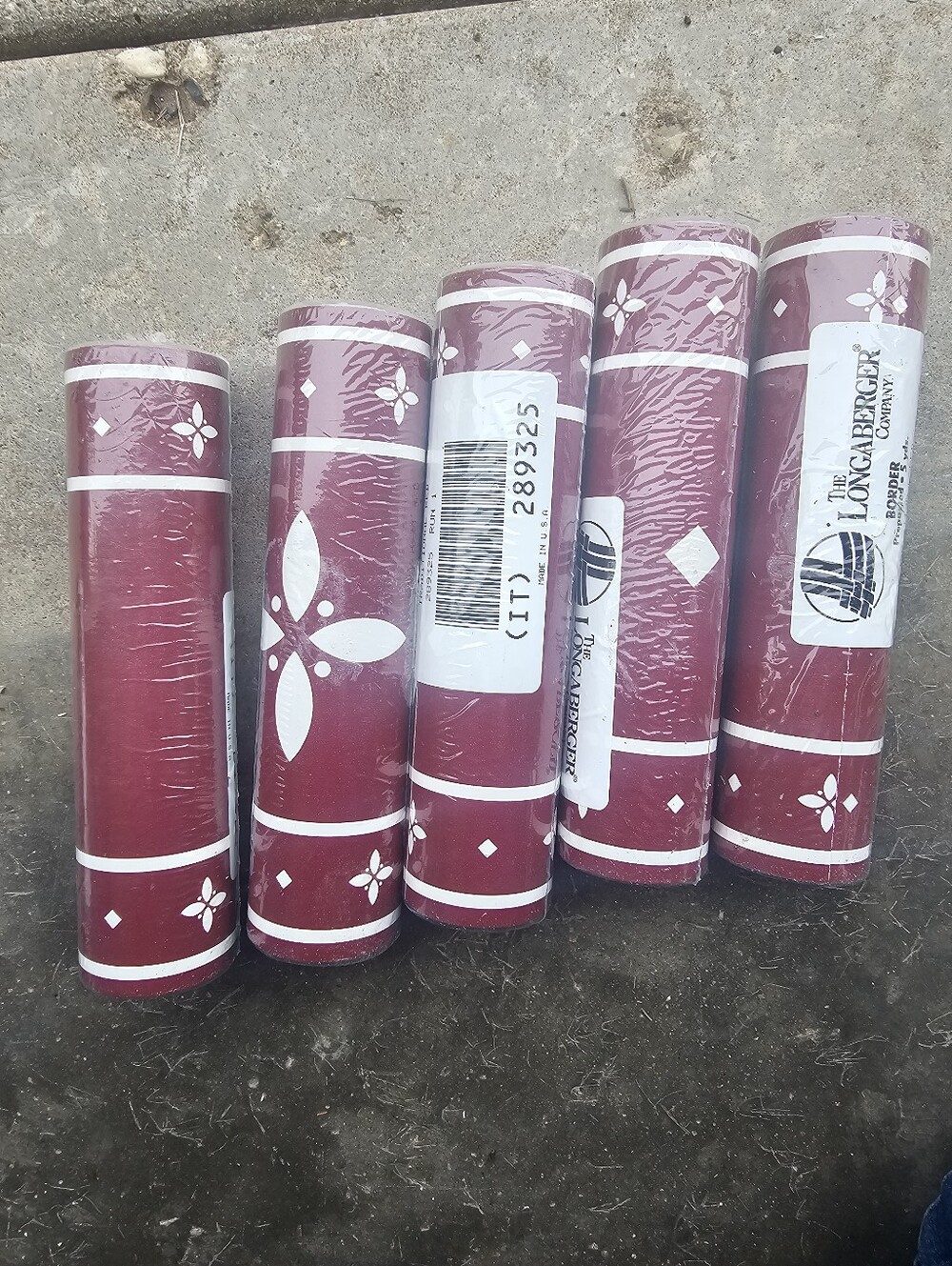 Longaberger Traditional Red Wallpaper Boarder Rolls - Lot of 5